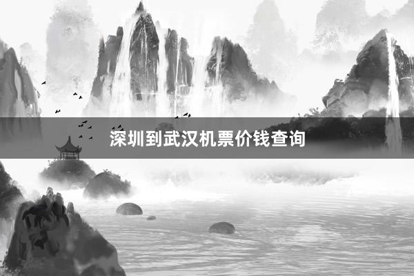 深圳到武汉机票价钱查询